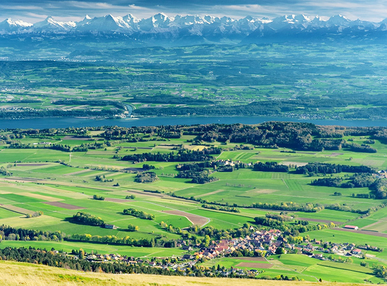 Landscape of a part of the project region including lake Biel