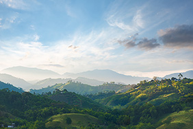 Landscapes in a coffee-growing region of Colombia