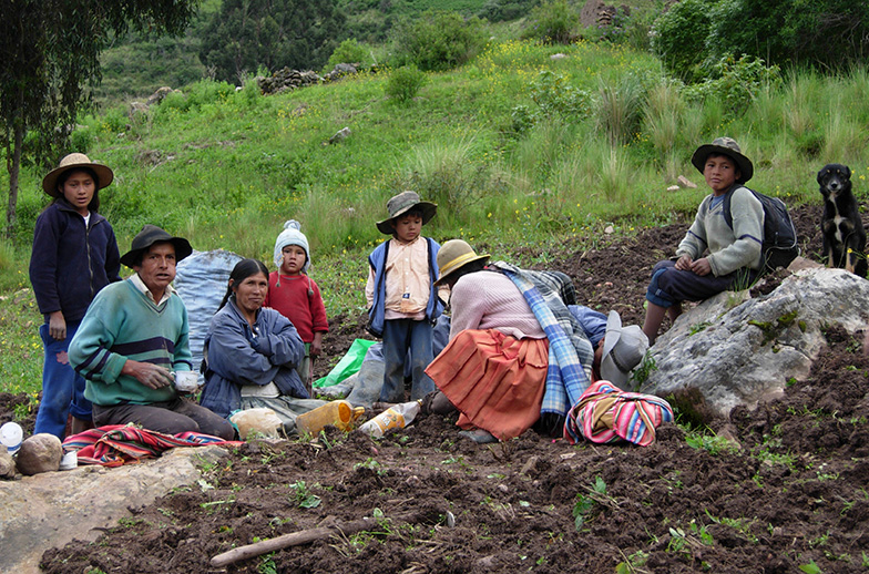 Small farming family in Bolivia