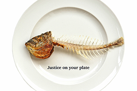 plate with fishbone