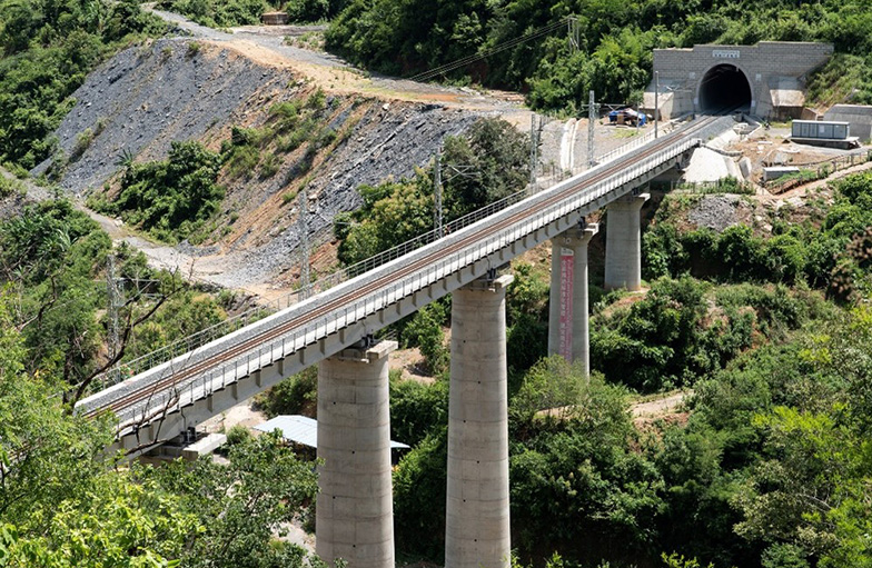 New railway line through the mountains north of Kasi, Laos