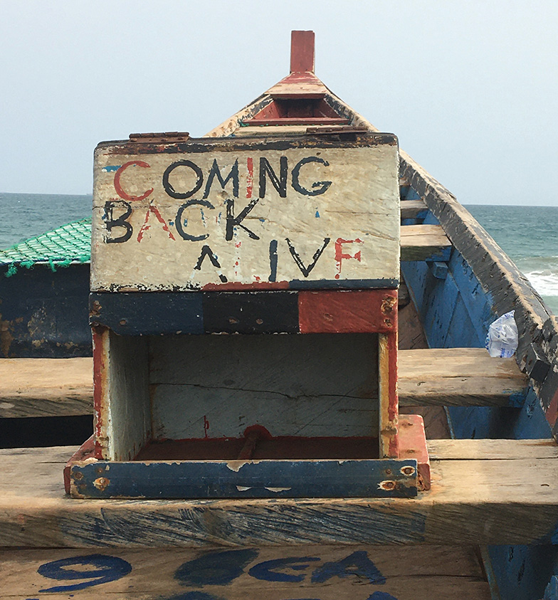 Artisanal fishing canoe, Ghana.