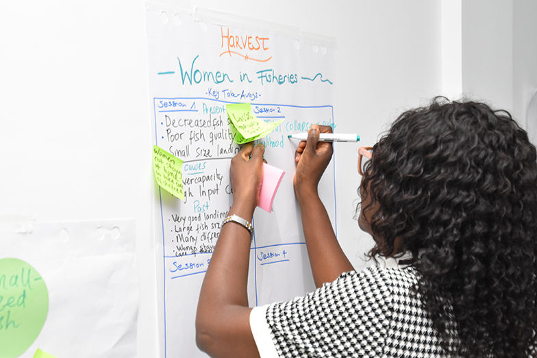 Fish mammies provide harvest-related information at a workshop on Decent Work in Ghana’s Fisheries