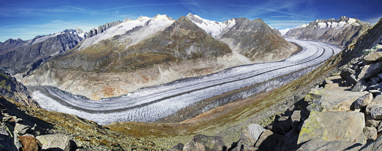 the great Aletsch Glacier in Switzerland