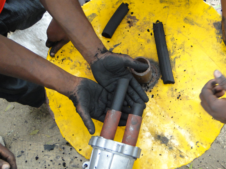 charcoal briquettes in the suburbs of Dar es Salaam