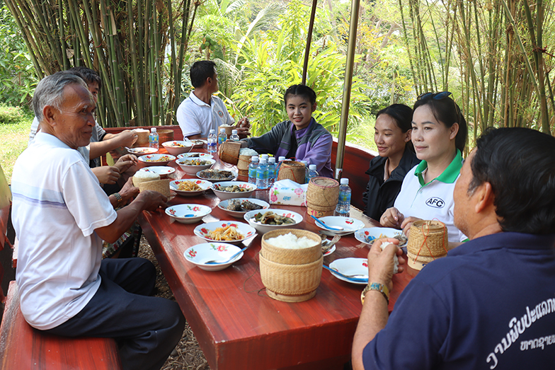 Food prepared from local ingredients in Laos