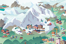 Cover-Bild der Publikation "Klimaneutrale Region Oberland-Ost: Von der Vision zum Handeln". Samuel Bucheli